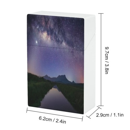 yanfind Cigarette Case Wonderlust Space Meteor Tranquility Idyllic Dramatic Way Range Rural Beauty River Hard Plastic Crushproof Cigarette Case