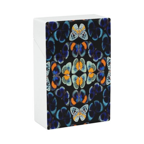 yanfind Cigarette Case Studio Digital Beauty Composite Manipulation Shot Vibrant Butterfly Wildlife Symmetry Insect Row Hard Plastic Crushproof Cigarette Case