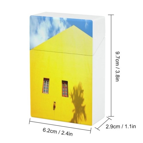 yanfind Cigarette Case Coconut Tree Place Beauty Residential Palm Exterior India Window District Colonial Famous Hard Plastic Crushproof Cigarette Case