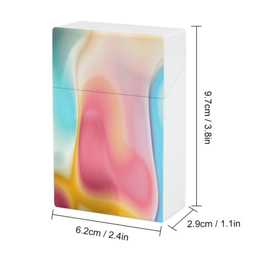 yanfind Cigarette Case Glowing Twisted Blank Futuristic Smooth Mixing Rainbow Vitality Generated Empty Liquid Hard Plastic Crushproof Cigarette Case
