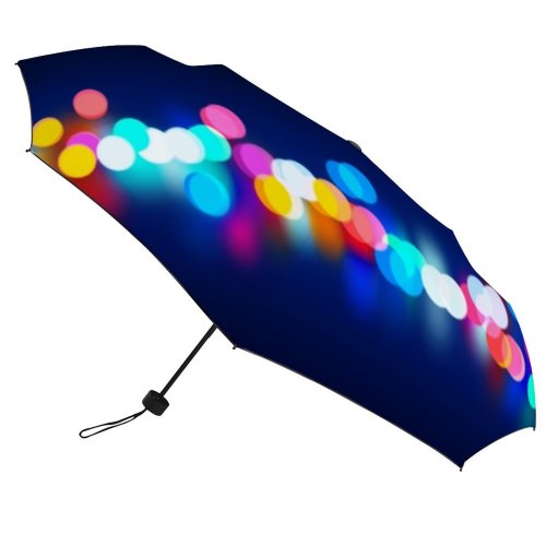 yanfind Umbrella Manual Space Glowing Effects Nightlife Dark Defocused Blurred Lighting Glamour Natural Windproof waterproof anti-ultraviolet protection golf umbrella