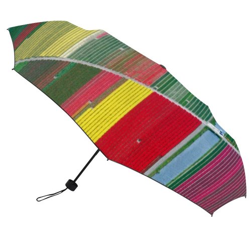 yanfind Umbrella Manual Non Car Agriculture Dutch Rural Springtime Ditch Agricultural Aerial Tulip Urban Farm Windproof waterproof anti-ultraviolet protection golf umbrella