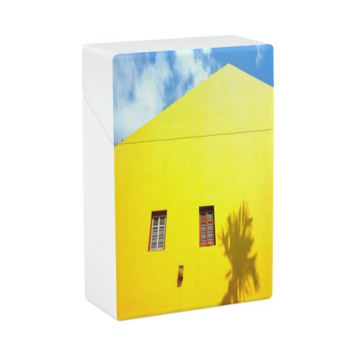 yanfind Cigarette Case Coconut Tree Place Beauty Residential Palm Exterior India Window District Colonial Famous Hard Plastic Crushproof Cigarette Case