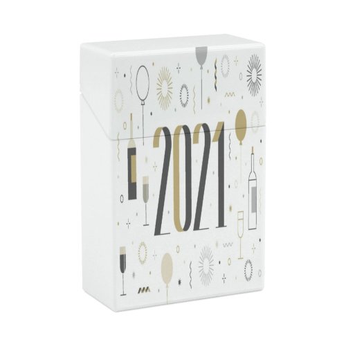 yanfind Cigarette Case Cheerful Eve Year's Decoration December Web Conference Toast Christmas Firework Calendar Hard Plastic Crushproof Cigarette Case