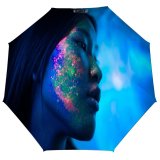 yanfind Umbrella Manual Headshot Ethnicities Away Asian Face Natural Night Lifestyles Glittering Carefree Light Young Windproof waterproof anti-ultraviolet protection golf umbrella