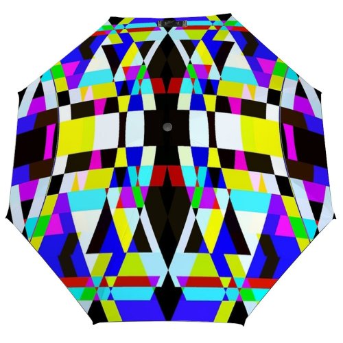 yanfind Umbrella Manual Generated Rectangle Vibrant Digitally Abstract Symmetry UK Design Curve Striped Windproof waterproof anti-ultraviolet protection golf umbrella