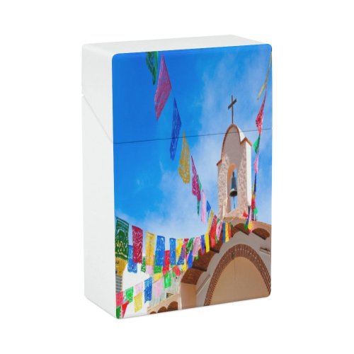 yanfind Cigarette Case Christianity Latin Outdoors Decoration Flag Streamer Cloud Sayulita America Travel Cultures Hard Plastic Crushproof Cigarette Case