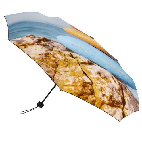 yanfind Umbrella Manual Sky Simplicity Healthy Idyllic Horizon Scene Over Cairn Travel Stack Outdoors Balanced Windproof waterproof anti-ultraviolet protection golf umbrella