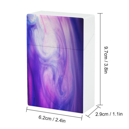 yanfind Cigarette Case Studio Smudged Purple Dye Shot Structure Vibrant Condition Physical Monica Abstract California Hard Plastic Crushproof Cigarette Case