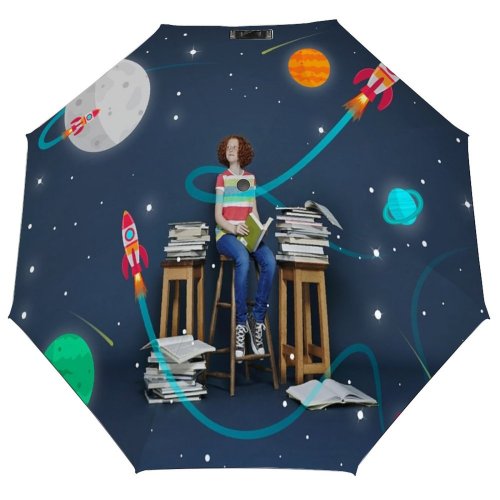 yanfind Umbrella Manual Shoe Curly Science Childhood UK Canvas Girl Space Motivation Casual Windproof waterproof anti-ultraviolet protection golf umbrella