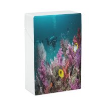 yanfind Cigarette Case Cnidarian Young Diving Undersea Soft Sea Butterflyfish Scuba Coral Tranquility Andaman Reef Hard Plastic Crushproof Cigarette Case
