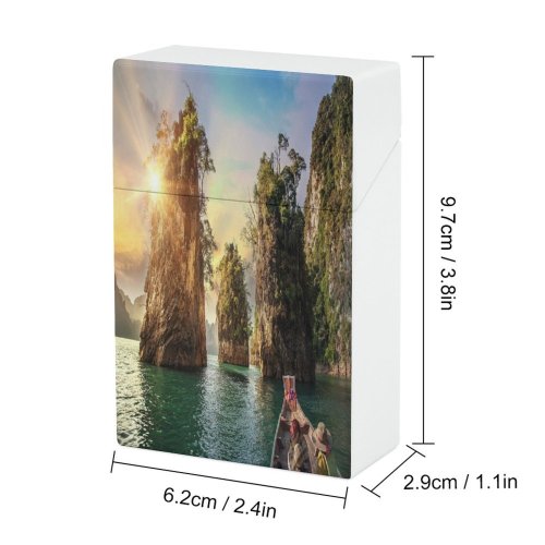 yanfind Cigarette Case Relaxation Island Tranquility Social Idyllic Place Fog Issues Beauty River Awe Hard Plastic Crushproof Cigarette Case