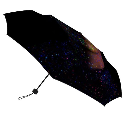 yanfind Umbrella Manual Reflection Illuminated Face Ethnicities Obscured Futuristic Virtual Simulator Using Headshot Technology Young Windproof waterproof anti-ultraviolet protection golf umbrella