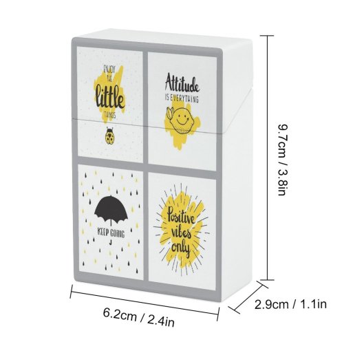 yanfind Cigarette Case Cheerful Fashionable Positive Happiness Emotion Decoration Short Motivation Umbrella Enjoyment Hard Plastic Crushproof Cigarette Case
