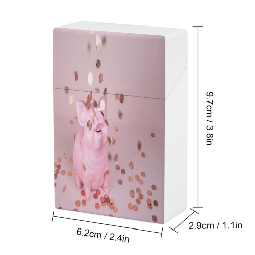 yanfind Cigarette Case Blurred Fun Bank Savings Piggy Joy Falling Investment Pig Coin Motion Representation Hard Plastic Crushproof Cigarette Case