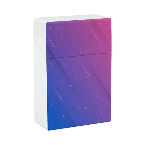 yanfind Cigarette Case Space Meteor Attitude Futuristic Cool Shower Dark Lavender Neon Vitality Generated Lighting Hard Plastic Crushproof Cigarette Case