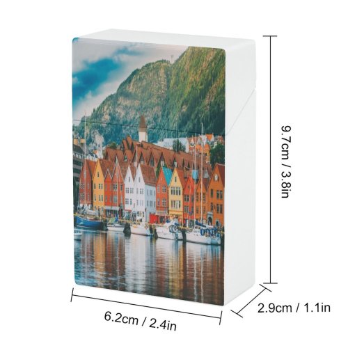 yanfind Cigarette Case Nautical Place Fjord Residential River Sailboat Bergen Exterior District Sea Transportation Famous Hard Plastic Crushproof Cigarette Case