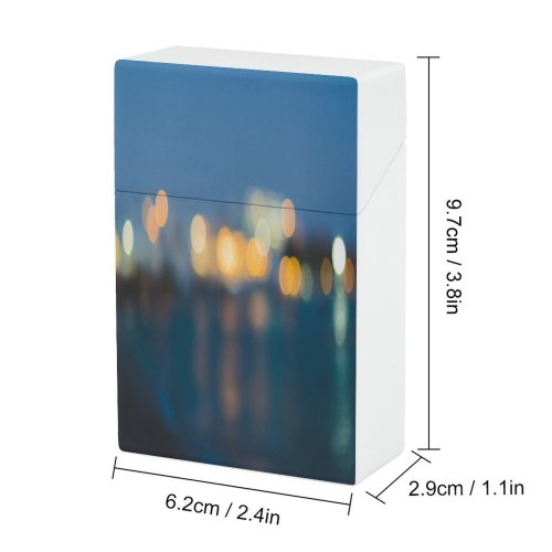 yanfind Cigarette Case Bulb Illuminated Folegandros Greece Focus Cityscape City Lighting Vibrant Selective Abstract Village Hard Plastic Crushproof Cigarette Case