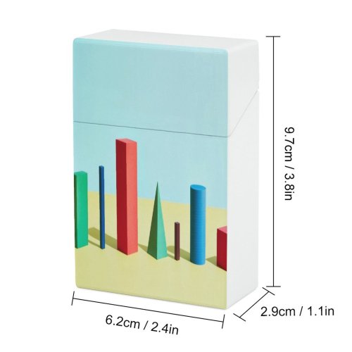 yanfind Cigarette Case Space Studio Cuboid Block Dimensional Shot Simplicity Vibrant Choice Strategy Abstract Pyramid Hard Plastic Crushproof Cigarette Case