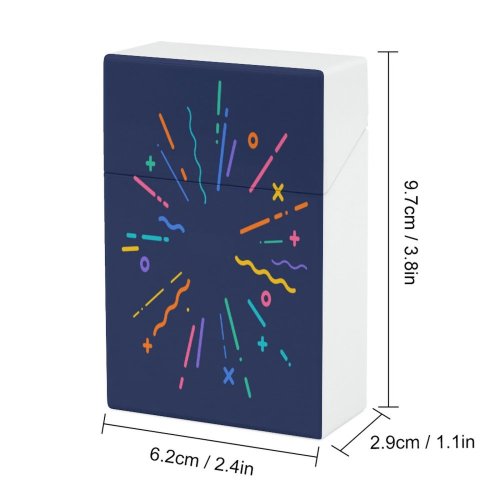 yanfind Cigarette Case Space Display Social Squiggle Hyphen Splattered Party Purple Hard Plastic Crushproof Cigarette Case