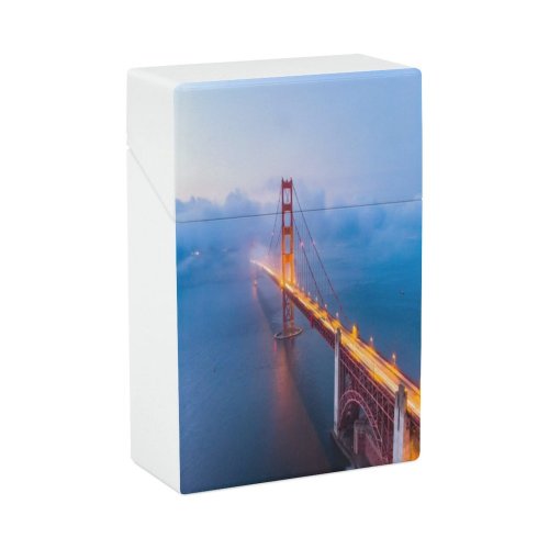 yanfind Cigarette Case Metal Headland Dramatic Place Fog Beauty Awe Bay Pacific Golden Hard Plastic Crushproof Cigarette Case