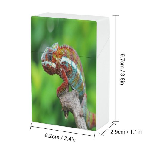 yanfind Cigarette Case Space Beauty Defocused Alertness Wild Side Portrait Wildlife Outdoors Reptile Branch Plant Hard Plastic Crushproof Cigarette Case