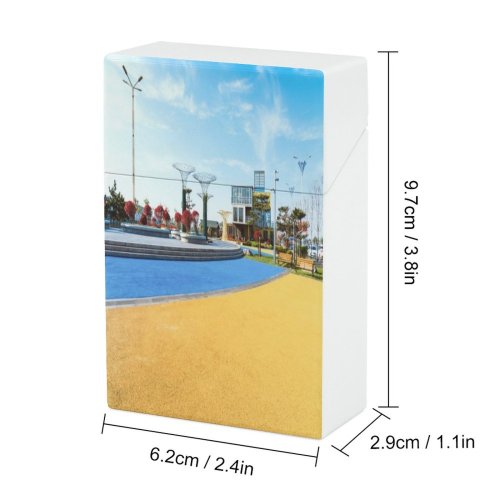 yanfind Cigarette Case Space Parking Lot Way Tree Futuristic Province Beach Vitality Hard Plastic Crushproof Cigarette Case