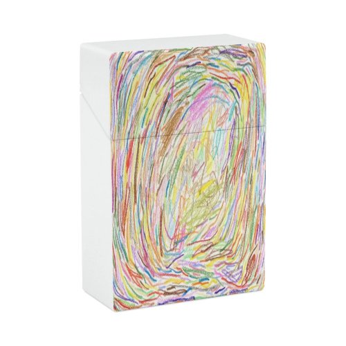 yanfind Cigarette Case Space Rainbow Design Simplicity Art Crayon Border Abstract Wax Pastel UK Egg Hard Plastic Crushproof Cigarette Case