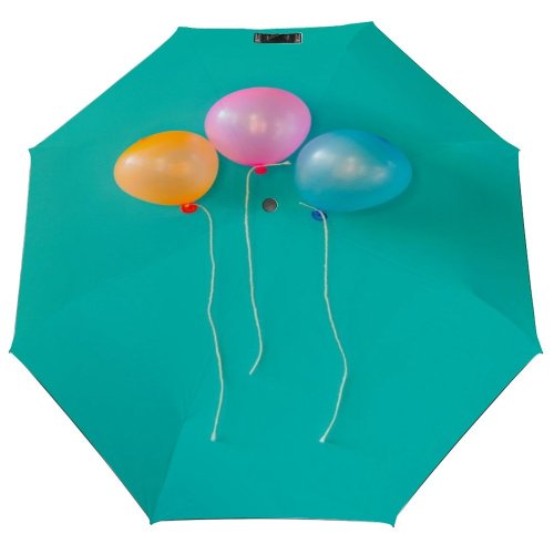 yanfind Umbrella Manual Space Joy Happiness Turquoise Cheerful String Memories Imagination Balloon Simplicity Childhood Windproof waterproof anti-ultraviolet protection golf umbrella