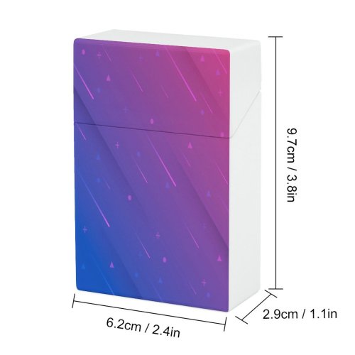 yanfind Cigarette Case Space Meteor Attitude Futuristic Cool Shower Dark Lavender Neon Vitality Generated Lighting Hard Plastic Crushproof Cigarette Case
