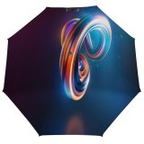 yanfind Umbrella Manual Space Glowing Twisted Curve Bending Futuristic Beam Smooth Neon Tied Generated Windproof waterproof anti-ultraviolet protection golf umbrella