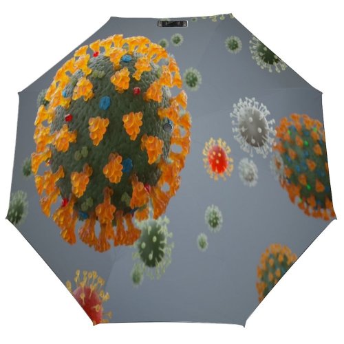 yanfind Umbrella Manual Virus Epidemic Organism Magnification Science Dimensional Danger Digitally Viral Sample Pneumonia Research Windproof waterproof anti-ultraviolet protection golf umbrella