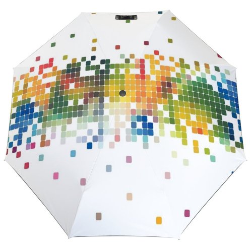 yanfind Umbrella Manual Data Beauty Checked Generated Science Rectangle Craft Art Hill Decoration Digitally Abstract Windproof waterproof anti-ultraviolet protection golf umbrella