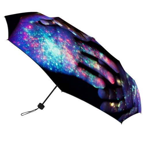 yanfind Umbrella Manual Space Glowing Way Ultraviolet Futuristic Boys Dark Neon Illusion Lighting Family Natural Windproof waterproof anti-ultraviolet protection golf umbrella