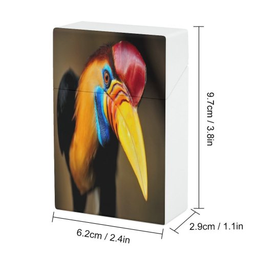 yanfind Cigarette Case Space Hornbill Wrinkled Beauty Exoticism Rhyticeros Feather Bird Rainforest Tropical Portrait Hard Plastic Crushproof Cigarette Case