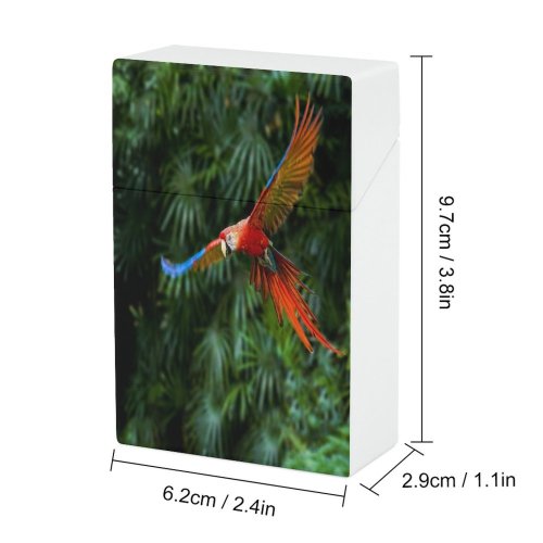 yanfind Cigarette Case Spread Wild Macaw Focus Mid Parrot Wildlife Outdoors Freedom Singapore Hard Plastic Crushproof Cigarette Case