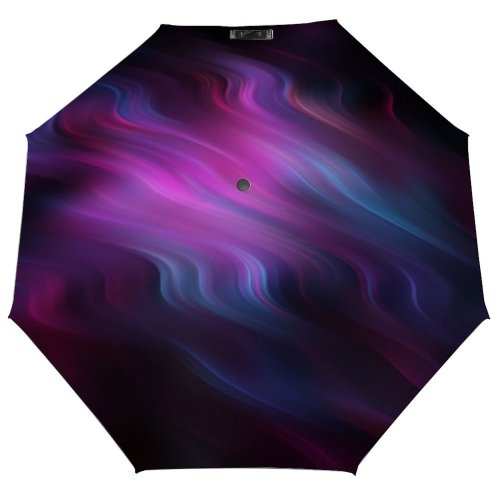 yanfind Umbrella Manual Glowing Twisted Curve Growth Fog Smooth Dark River Defocused Blurred Creativity Windproof waterproof anti-ultraviolet protection golf umbrella