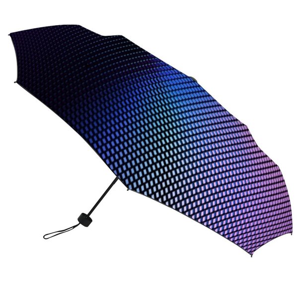 yanfind Umbrella Manual Space Futuristic Data Block Virtual Generated Creativity Wireless Flowing Natural Dimensional Purple Windproof waterproof anti-ultraviolet protection golf umbrella