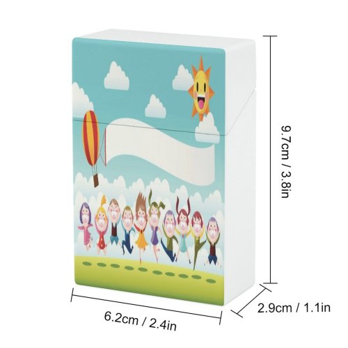 yanfind Cigarette Case Children Childhood Cheerful Fun Raised Happiness Outdoors Lifestyles Land School Freedom Cartoon Hard Plastic Crushproof Cigarette Case