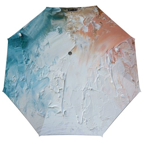 yanfind Umbrella Manual Pastel Rough Oil Art Uneven Abstract Painterly Elegance Acrylic Craft Stroke Fine Windproof waterproof anti-ultraviolet protection golf umbrella