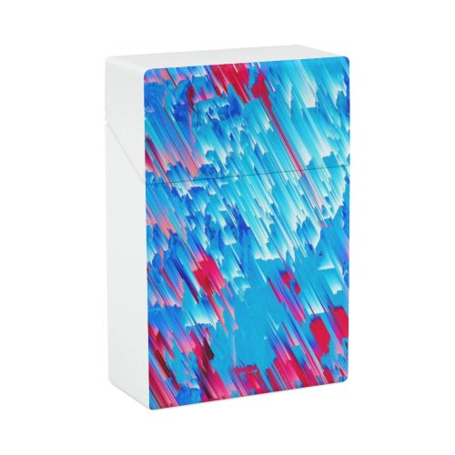 yanfind Cigarette Case Space Grunge Display Digital Futuristic High Generated Chaos Flowing Dimensional Failure Parallel Hard Plastic Crushproof Cigarette Case