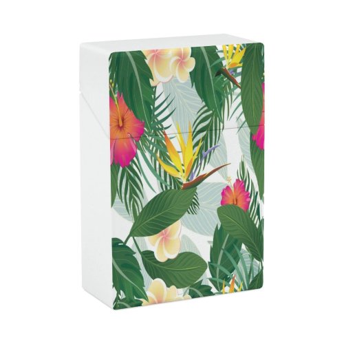 yanfind Cigarette Case Banana Floral Cultivated Seamless Frangipani States Freshness Tropical Hard Plastic Crushproof Cigarette Case