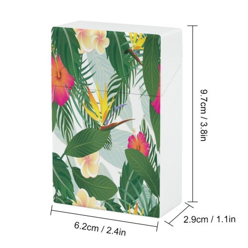 yanfind Cigarette Case Banana Floral Cultivated Seamless Frangipani States Freshness Tropical Hard Plastic Crushproof Cigarette Case