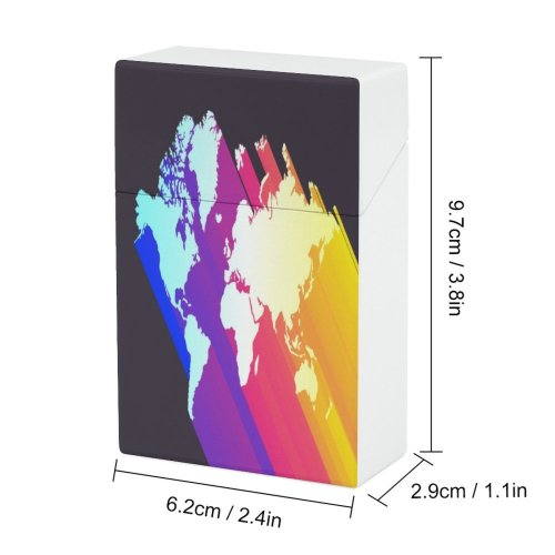 yanfind Cigarette Case Physical Silhouette Topography Community Panoramic Americas Planet America Craft Plan Projection Hard Plastic Crushproof Cigarette Case