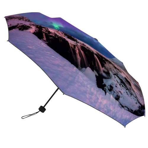 yanfind Umbrella Manual Sky Natural National Panoramic Aurora Famous Dramatic Scenics Travel Outdoors Snaefellsnes Windproof waterproof anti-ultraviolet protection golf umbrella
