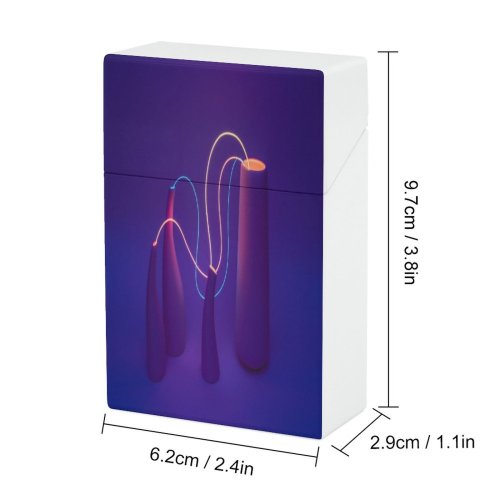 yanfind Cigarette Case Space Bizarre Glowing Crisscross Studio Vase Fiber Ultraviolet Futuristic Fuel Beam Data Hard Plastic Crushproof Cigarette Case