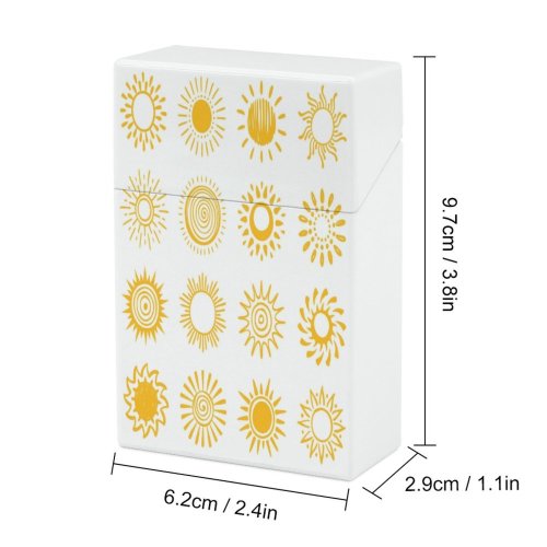 yanfind Cigarette Case Cheerful Happiness Dotted Contour Cartoon Natural Temperature Sunlight Doodle Scribble Heat Hard Plastic Crushproof Cigarette Case