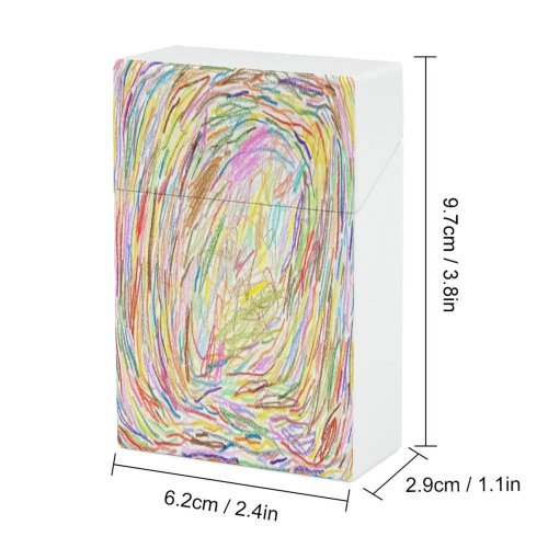 yanfind Cigarette Case Space Rainbow Design Simplicity Art Crayon Border Abstract Wax Pastel UK Egg Hard Plastic Crushproof Cigarette Case