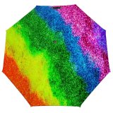 yanfind Umbrella Manual Autism Glowing Beam Rainbow Flag Defocused Natural Purple Shiny Spectrum Glitter Windproof waterproof anti-ultraviolet protection golf umbrella