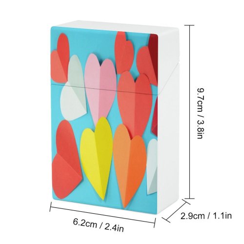 yanfind Cigarette Case Space Cute Joy Happiness Emotion Heart Couple Love Romance Tied Relationship Engagement Hard Plastic Crushproof Cigarette Case